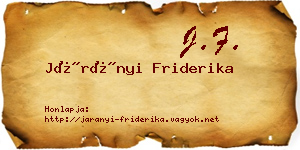 Járányi Friderika névjegykártya